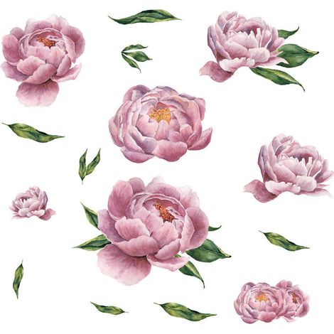 Stickers - Pivoines Roses - Hauteur 92.71 cm (1/3)