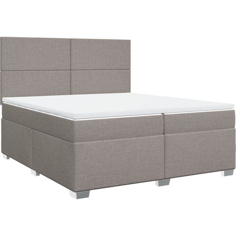 Maison Exclusive - Giroletto a Molle con Materasso Tortora 200x200 cm in Tessuto (1/5)