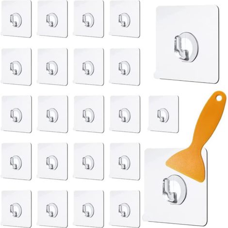30 ganchos adhesivos cuadrados de acrílico, 3 kg, no requieren perforación, para cocina y baño. (1/5)