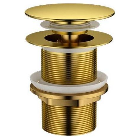 Bonde escamotable universelle 1" 1/4" pour éviers, bidets et bondes escamotables, en laiton plaqué or durable, sans trop-plein (1/4)