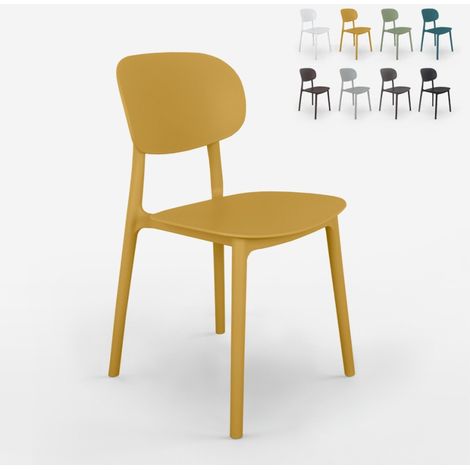 Silla diseño moderno polipropileno cocina exterior comedor Nantes - Amarillo (1/5)