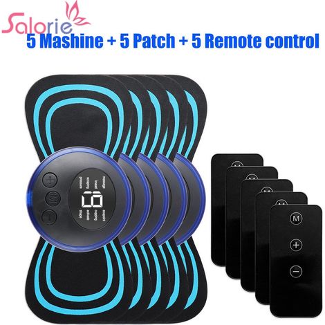 Set mit 5 EMS-Elektroden (elektrische Impulsstimulation) für Nacken und Rücken zur Schmerzlinderung und Muskelstimulation in Schultern, Beinen und Körper. – AquaForge
