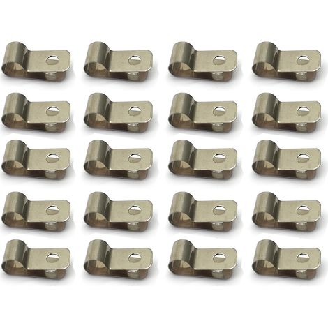 Lot de 20 colliers métalliques pour durites de frein et carburant, colliers universels de 1/4 pouce, pinces de serrage auto (1/4)