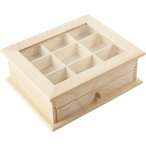 Boîte pour décopatch avec tiroir, 24 x 20 x H. 9 cm (lot de 3) (1/2)