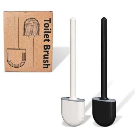 Brosse WC Silicone avec Support Mural, Balai Toilette Suspendu à Séchage Rapide, Kit Nettoyage Salle de Bain Hygiénique et Compact
