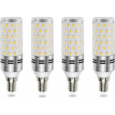 Bombilla LED E14 de 16 W, luz blanca fría, 1600 lm – Equivalente a 100-120 W, ángulo de haz de 360°, paquete de 4, no regulable, para lámparas de araña y apliques de pared.