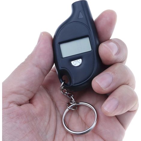 Mini manomètre porte-clés numérique LCD de pression des pneus (2-150 PSI) pour voitures et motos.