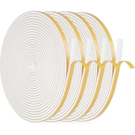Joint Fenetre Isolation Anti Froid, 20m Joint Porte d'entrée Mousse Adhésif 6 x 3mm Bande Etancheite Autocollante Isolant Fenêtre Contre le vent, Anti pluie, Anti-bruit (Blanc)