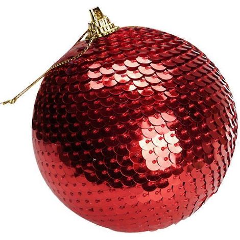 1 boule de Noël décorative dorée à paillettes (rouge)-Red