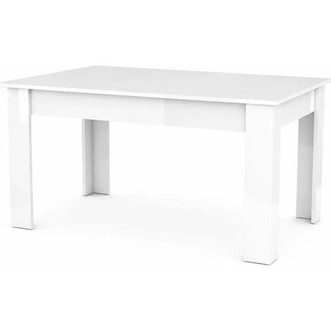 Tavolo da Pranzo Bianco Larice Allungabile 160-210 in Melaminico (1/4)