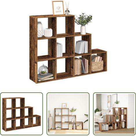 Raumteiler -  Raumteiler-Bücherregal 3 Stufen Altholz-Optik 137,5x29x103,5 cm (1/5)