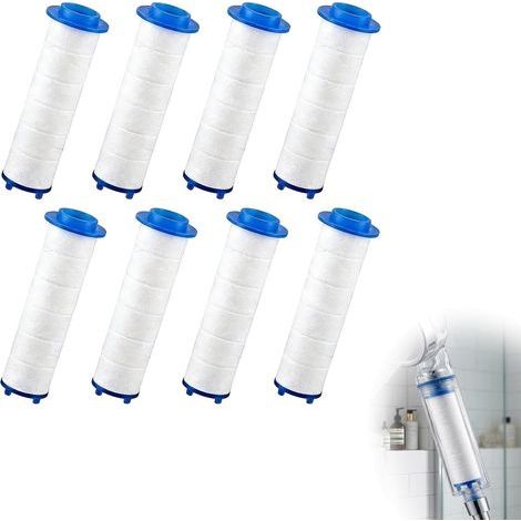 8 Pièces Filtre Douche en Coton PP, 96x24 Mm Douchtte Filtre Remplaçable, Convient pour le Remplacement des Pommeaux de Douche Amovibles (1/5)