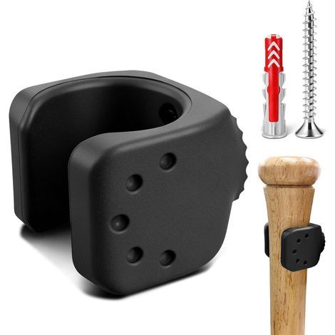 Support de batte de baseball en bois - Support de suspension pour batte de baseball de 30 à 36 mm - Support mural avec vis, chevilles, maintien flexible sans rayures - Convient pour le rangement (1/5)