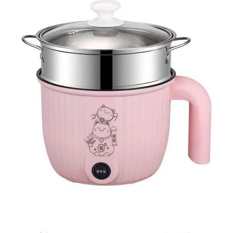 Cuiseur électrique de riz, cuiseur électrique multifonctionnel, peut cuire à la vapeur, bouillir, sauter et frire (rose) (1/4)