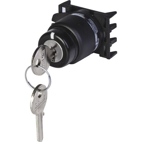 Selecteur à clé 2 positions stables rotation 90° noir pour pose sur boitier ou coffret