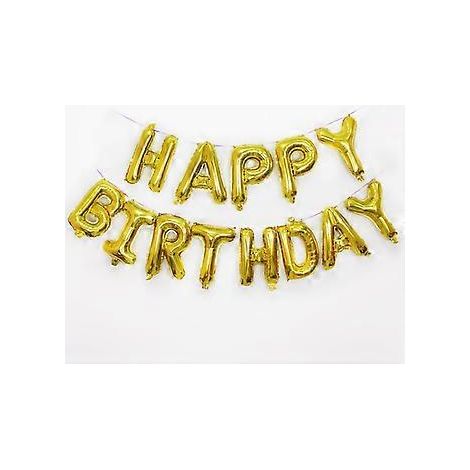 Bannière d'anniversaire dorée, lettres en mylar de 40 cm, décoration de fête gonflable et réutilisable