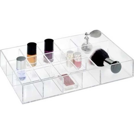 Contenitore Organizer Portatrucco in Plastica 14 Scomparti Porta Trucchi Make Up