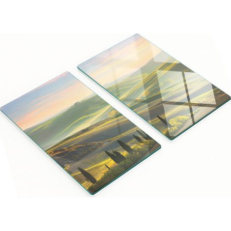 Taglieri decorativi in vetro, modello Toscana Cipresso, 2x30x52 cm (1/5)