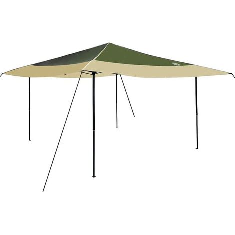 Abri pare-soleil vert, dimensions : 395 x 395 x 251 cm, en tissu (1/5)