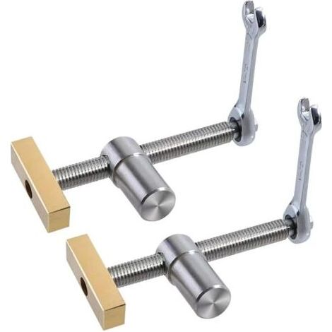 Lot de 2 pinces serrage à fixation rapide pour établi table de 20 mm, clips réglables pour le positionnement du bois, étau de fixation, outil menuiserie pour établis menuiserie (1/5)