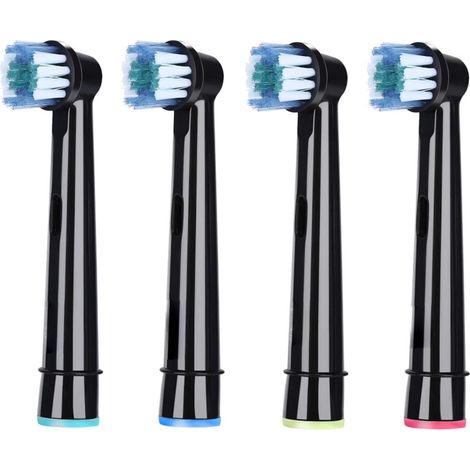 Têtes de brosse de rechange - compatibles avec les brosses à dents électriques Braun Oral-B modèles 4731, 4728, 4739, 3709, 3728 et 3738 - nettoyage doux - préserve la santé des gencives - lot de 4 -  (1/5)