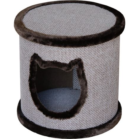 Abri coussin tonneau Omar brun ø 42 x 40 cm pour chat - Flamingo