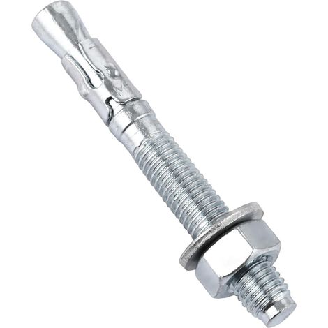Lot De 35 Goujon Ancrage M12 X 100 Mm, Cheville Beton En Acier Galvanisé, Boulon D'Ancrage Pour Charges Lourdes, Fixation Poutre Et Garde-corps, Argent