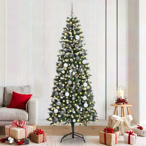 Künstlicher Weihnachtsbaum mit 300 LEDs mit Ständer Grün 210 cm