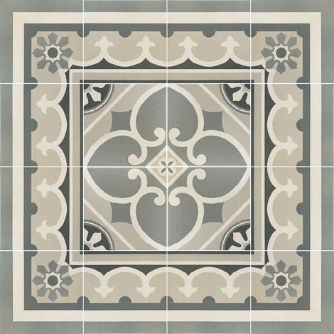 Aelle - Carrelage sol / mur effet ciment gris 20x20 cm - CAPRICE CHATELET BORDURE - Vendu par boîte de 1 m² (1/5)