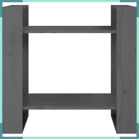 813876 Bibliothèque/Séparateur de pièce Gris 60x35x57 cm Pin massif (1/5)