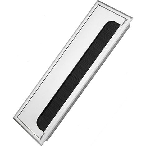 Quadratische Kabeldurchführung aus Aluminium für Schreibtische, Computertisch-Einsatz, Lochabdeckung, große Ausführung, Metalloberfläche, Kabelmanagement. (1/5)