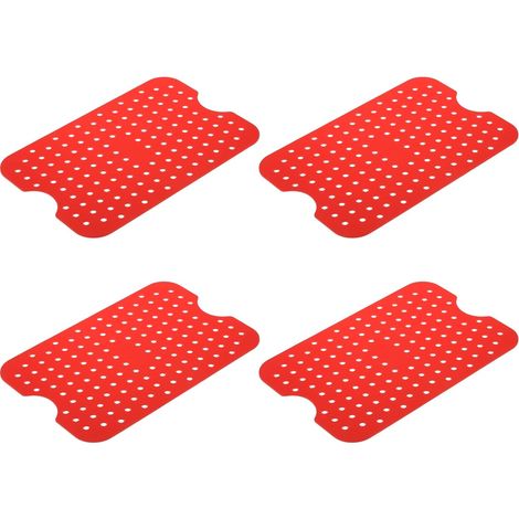 tapis de cuisson en silicone pour friteuse à air 5x8 pouces - Antiadhésifs - Rouges - Pour friteuse à air à double panier (1/3)