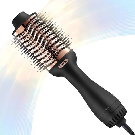 Brosse Soufflante Chauffante - One-Step Sèche-cheveux et Brosse Volume Ionique Pour Séchage Rapide, Lisser, Boucler, Créer du Volume, 3 Températures, 1200W, Or (1/5)