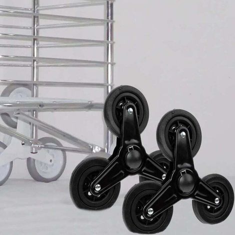 2 Roues Pliantes pour Chariot de Courses, Roues d'Escalier Utilitaires Légères, Pièces de Rechange Portables Triangulaires