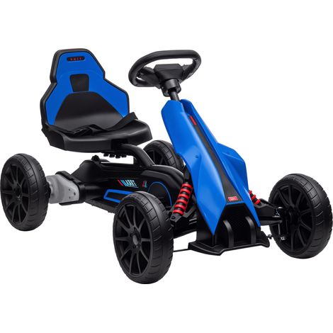 Kart Coche Eléctrico Infantil 12V de 3 a 8 Años Velocidad 3-5km/h y Cinturón de Seguridad 100x58x58,5cm Azul (1/5)