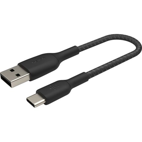 Câble tressé - BELKIN - USB-C vers USB-A - 0,15 m - Noir (1/4)