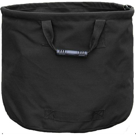 Sac de jardin avec poignée ramassage feuilles en toile style militaire haut profondeur 46 cm 56 cm Noir (1/5)