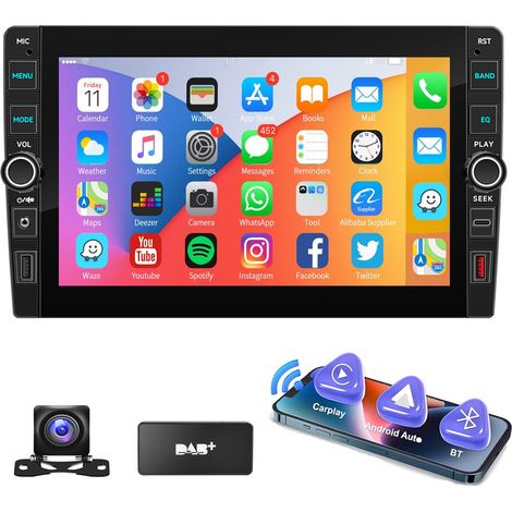 Autoradio 9" Carplay 2 DIN Android 15 32/64G avec écran tactile GPS NAVI RDS FM Bluetooth Wifi - 1+32G DAB+ CAM (1/5)
