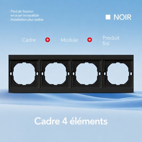 Plaque murale 4 postes module grand panneau ultra-fin type 86 en PC réf 3097 300 g – Livraison gratuite