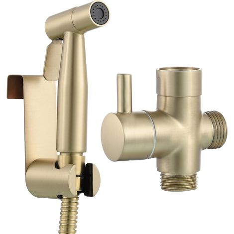 Ensemble Douchette Toilette Acier Inoxydable Pulvérisation Bidet Portable pour l'hygiène Intime Or Brossé Z-V-D (1/5)