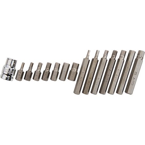 BlueSpot 15pc Allen Key Hex Hexagon 1/2" Drive Bit Socket Set H4 to H12 (1/3)