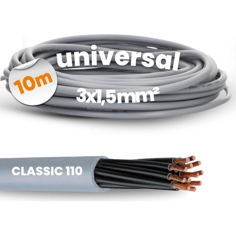 LAPP CÂBLE DE COMMANDE EN PVC 1119903 ÖLFLEX CLASSIC 110 - 10 M - 3 X 1,5 MM² - SANS CONDUCTEUR DE PROTECTION VERT ET JAUNE
