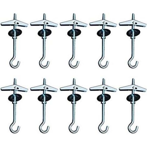 CSPARKV 9cm Heavy Duty Crochets De Plafond Swag Suspendus Crochets À Bascule Boulon Ailes Crochet,pour L'installation Au Plafond Suspendu Plantes Fixation Murale Crochets D'orchidées（10）