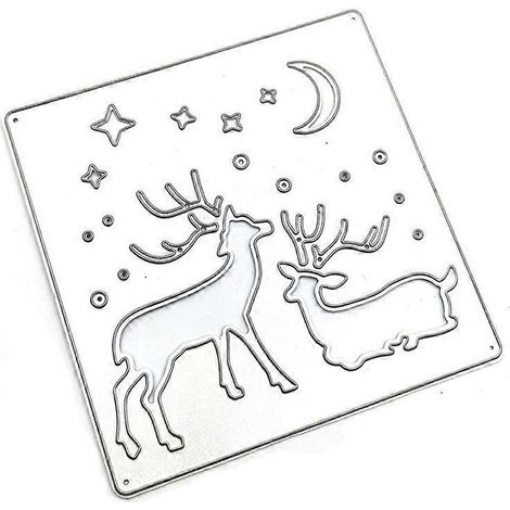Weihnachtselch-Stanzschablone aus Metall für DIY-Scrapbooking-Alben, Papierkarten, Prägeformen und Dekorationen