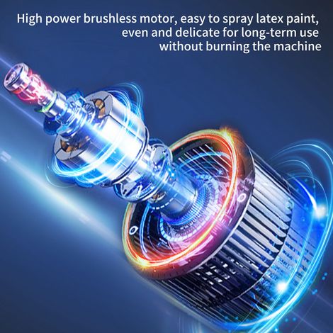 Pulvérisateur de peinture sans fil, pistolet de pulvérisation électrique à moteur puissant réglable avec buse (1/5)