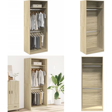 vidaXL Kleiderschrank Sonoma-Eiche 80x50x200 cm Holzwerkstoff (1/5)