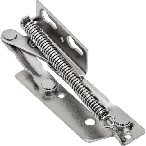 Compas pour porte relevable - 1 pièce - Acier finition nickel - Ouverture assistée 75° - Meubles hauts cuisine bureau - Montage latéral