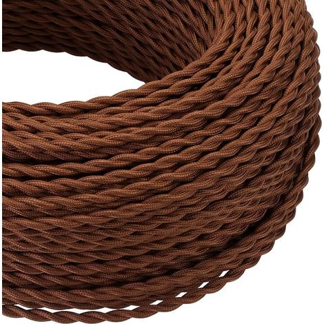 Green Cable Electrique Tissé - 10 3 Noyaux Corde Cable Electrique 3×0.75mm² Fil électrique Lampe Cable Lumiere Fil Electrique Corde, Café (1/3)