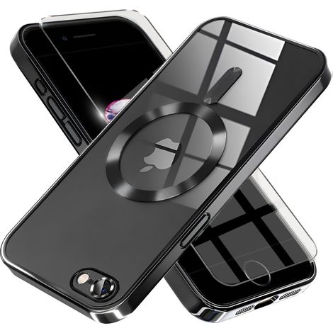 Custodia per iPhone 7/8/SE 2020/SE 2022, Electro MagSafe, nera + pellicola protettiva in vetro (1/5)