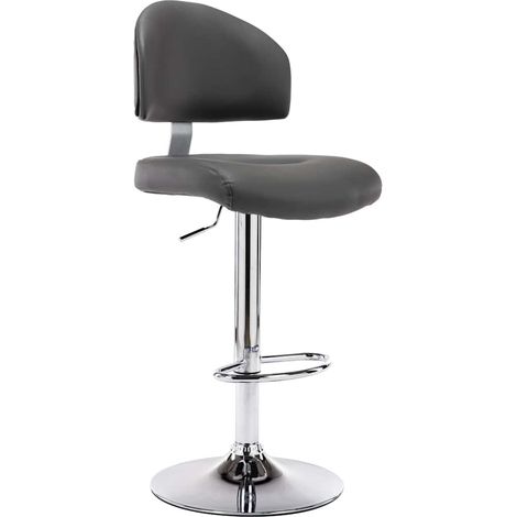 vidaXL Taburete de cocina cuero sintético gris (1/4)